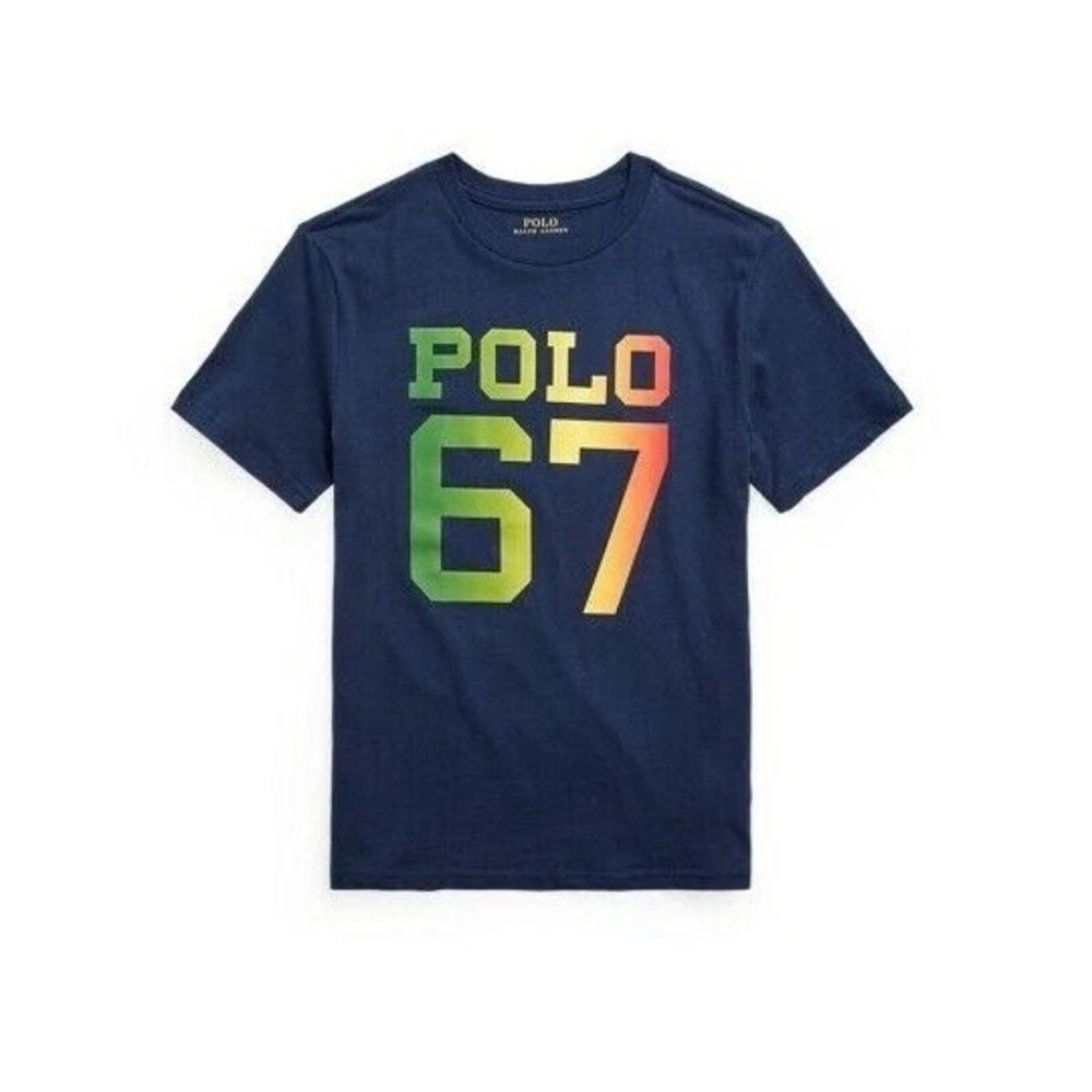 Polo Ralph Lauren Kids Toddler Navy Blue Polo 67 Rainbow Graphic T-Shirt Size 3T